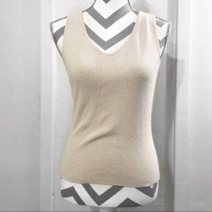 Ann Taylor Cream Sleeveless Top